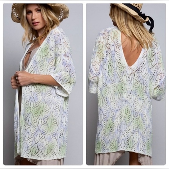 Exclusive POL Collection - Splash of Wash Color Knit Cardigan - Picture 2 of 15